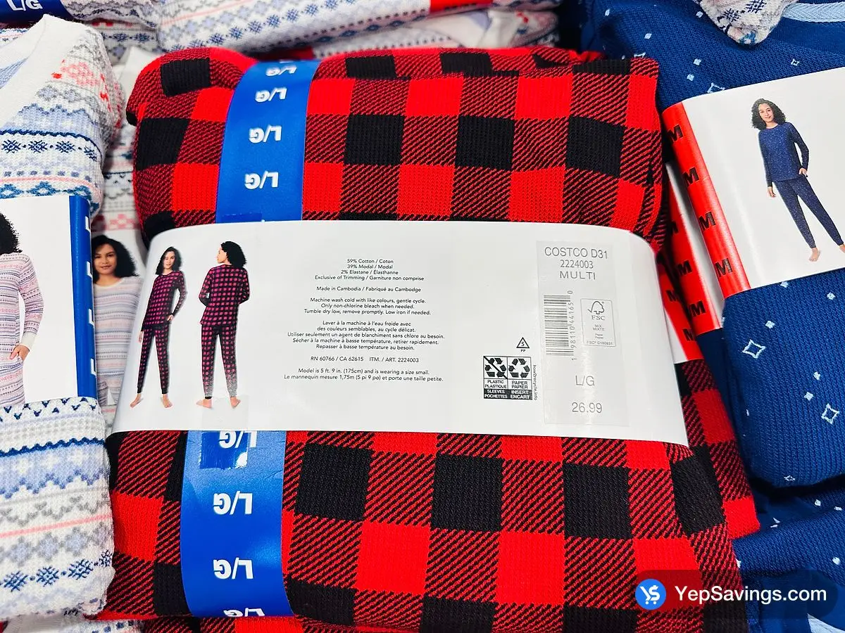 Costco MIDNIGHT WAFFLE PYJAMA SET + LADIES SIZE XS - XL - Canada (ITM 2224002)