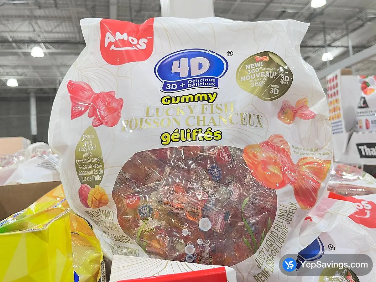 Costco AMOS 4D GUMMY LUCKY FISH 825 g - Canada (ITM 1876066)