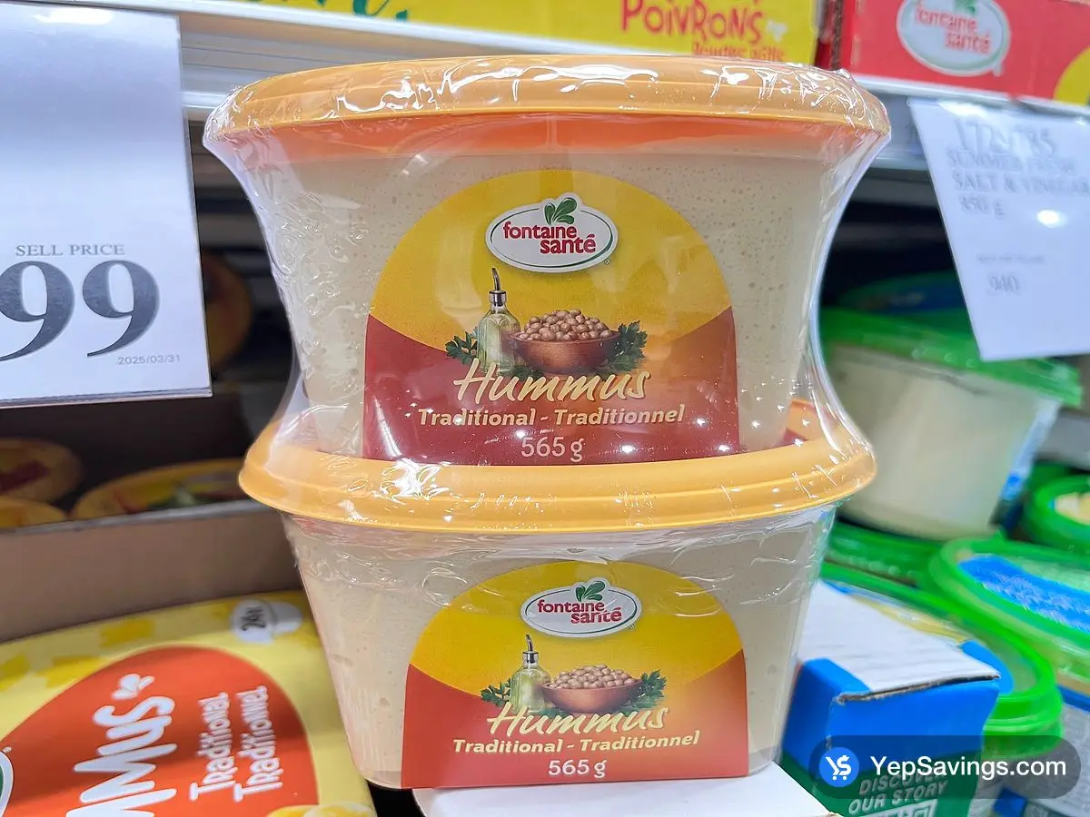 Costco FONTAINE SANTÉ TRADITONAL HUMMUS 2 x 565 g - Canada (ITM 358234)