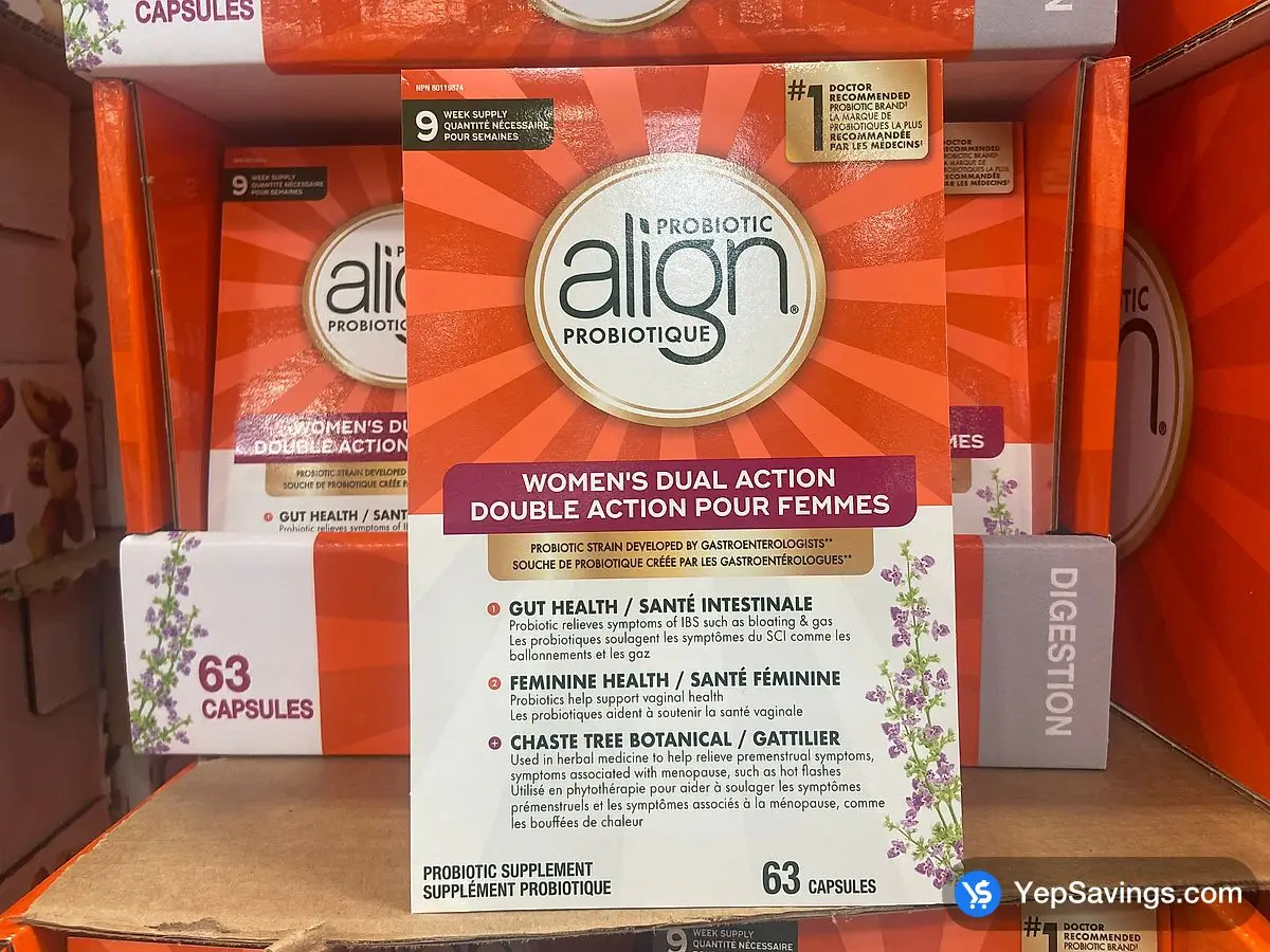 Costco ALIGN WOMEN'S DUAL ACTION PROBIOTIC 63 CAPSULES - Canada (ITM 5211377)