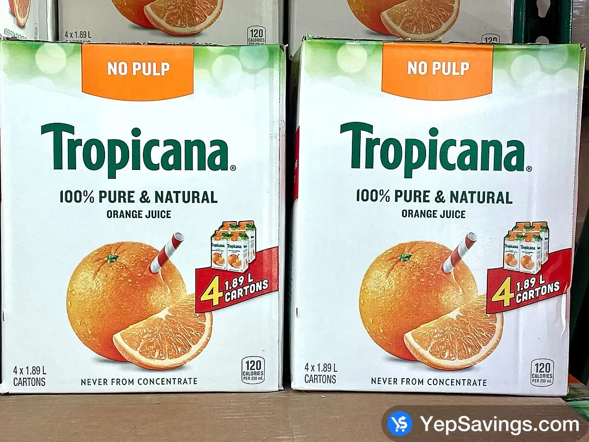 TROPICANA NO PULP ORANGE JUICE 4 X 1.89L ITM 4907 at Costco