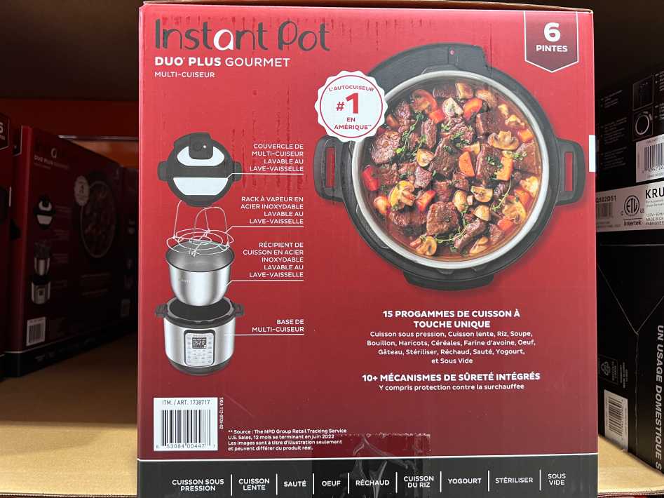 Costco INSTANT POT GOURMET DUO PLUS 6 QUART MULTI - COOKER - Canada (ITM 1738717)