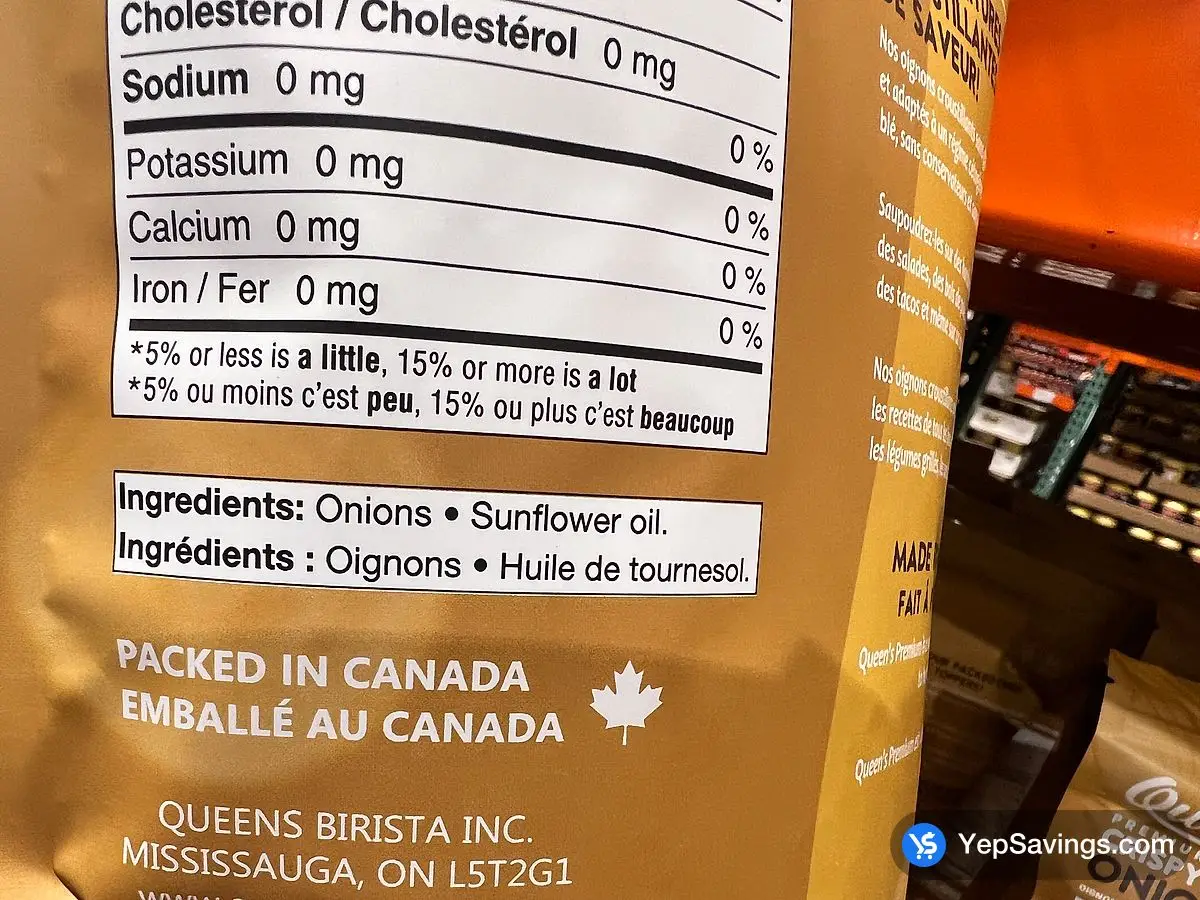 Costco QUEEN'S ORIGINAL CRISPY ONIONS 850 g - Canada (ITM 1780548)