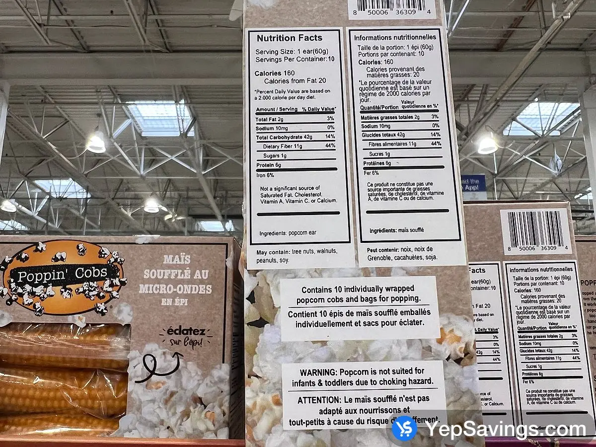 POPPIN' COBS MICROWAVE POPCORN 10 pk ITM 1765198 at Costco