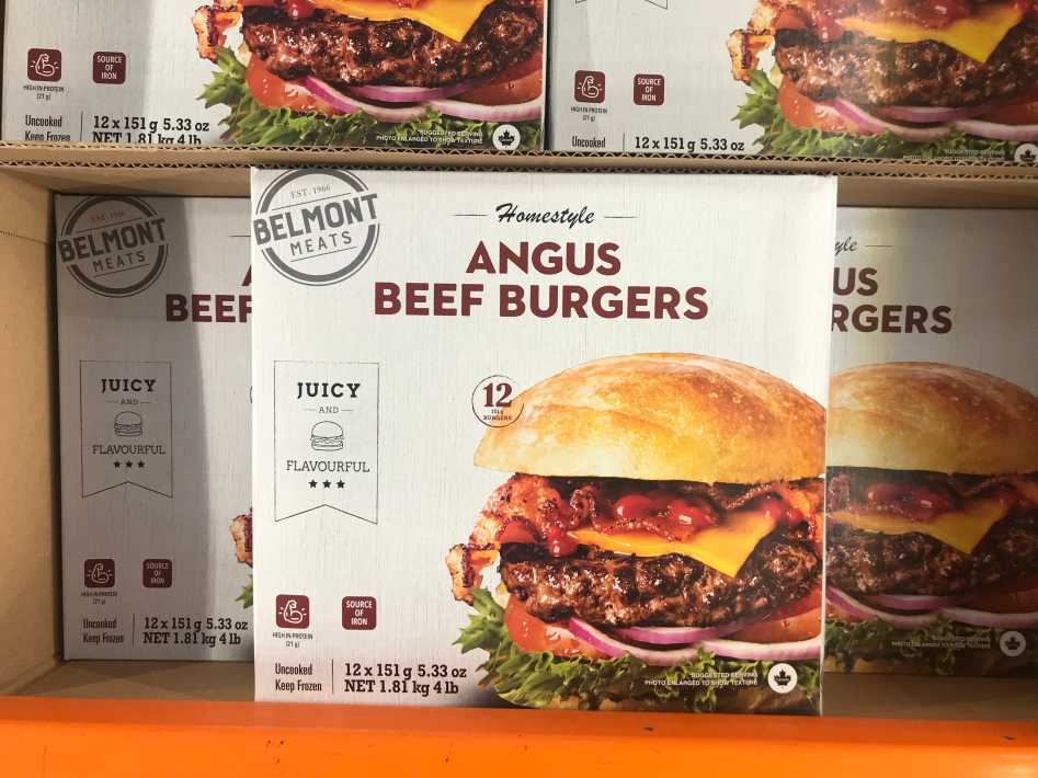 Costco BELMONT ANGUS BURGER 12 X 151g - Canada (ITM 1511469)