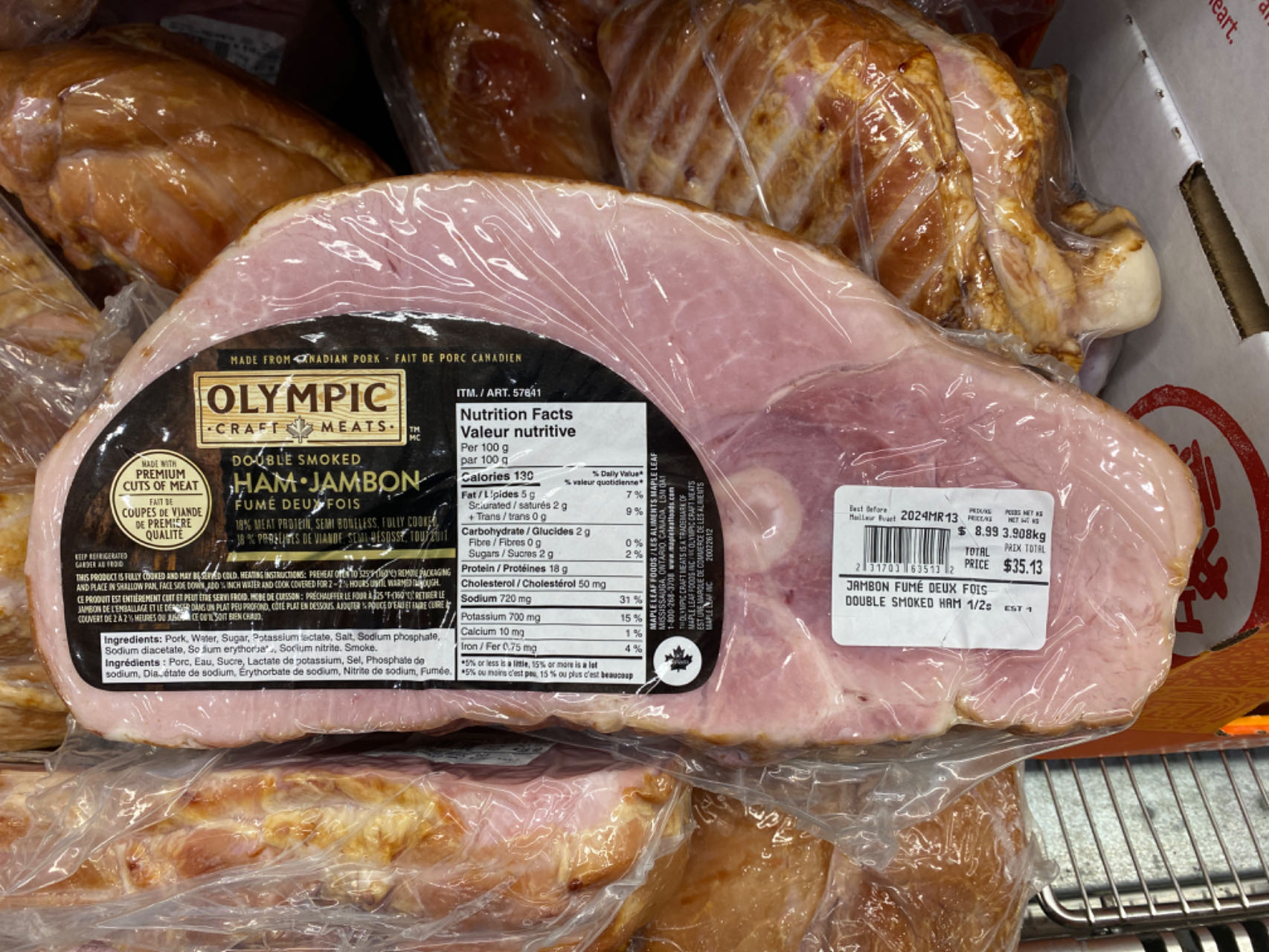 Costco Olympic Double Smoked Ham - Canada (ITM 31703)