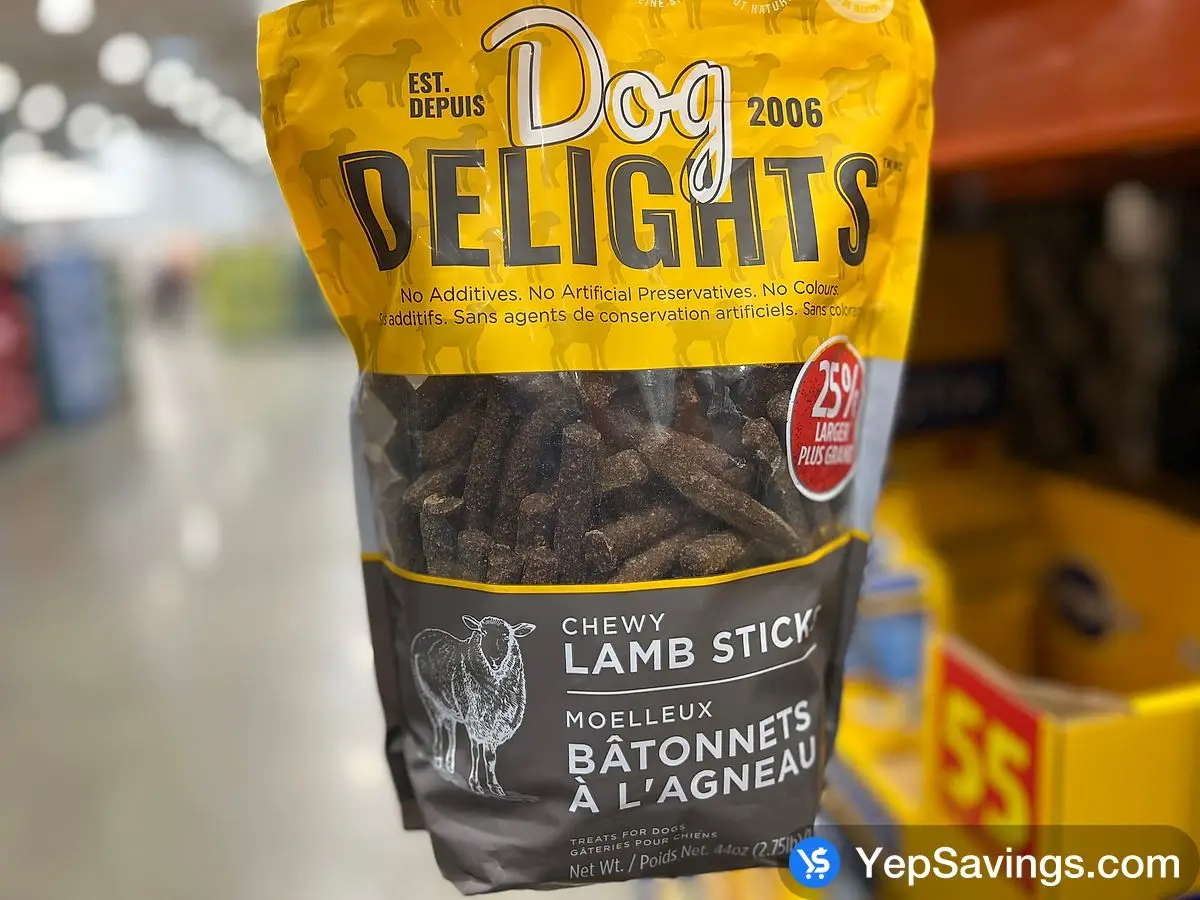 DOG DELIGHTS CHEWY LAMB STICKS 1.25 kg ITM 1781166 at Costco
