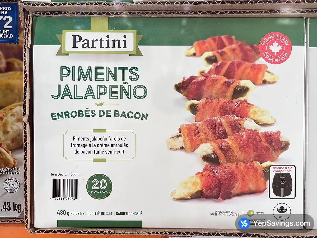 Costco PARTINI BACON WRAPPED JALAPENO 480 g - Canada (ITM 1446552)
