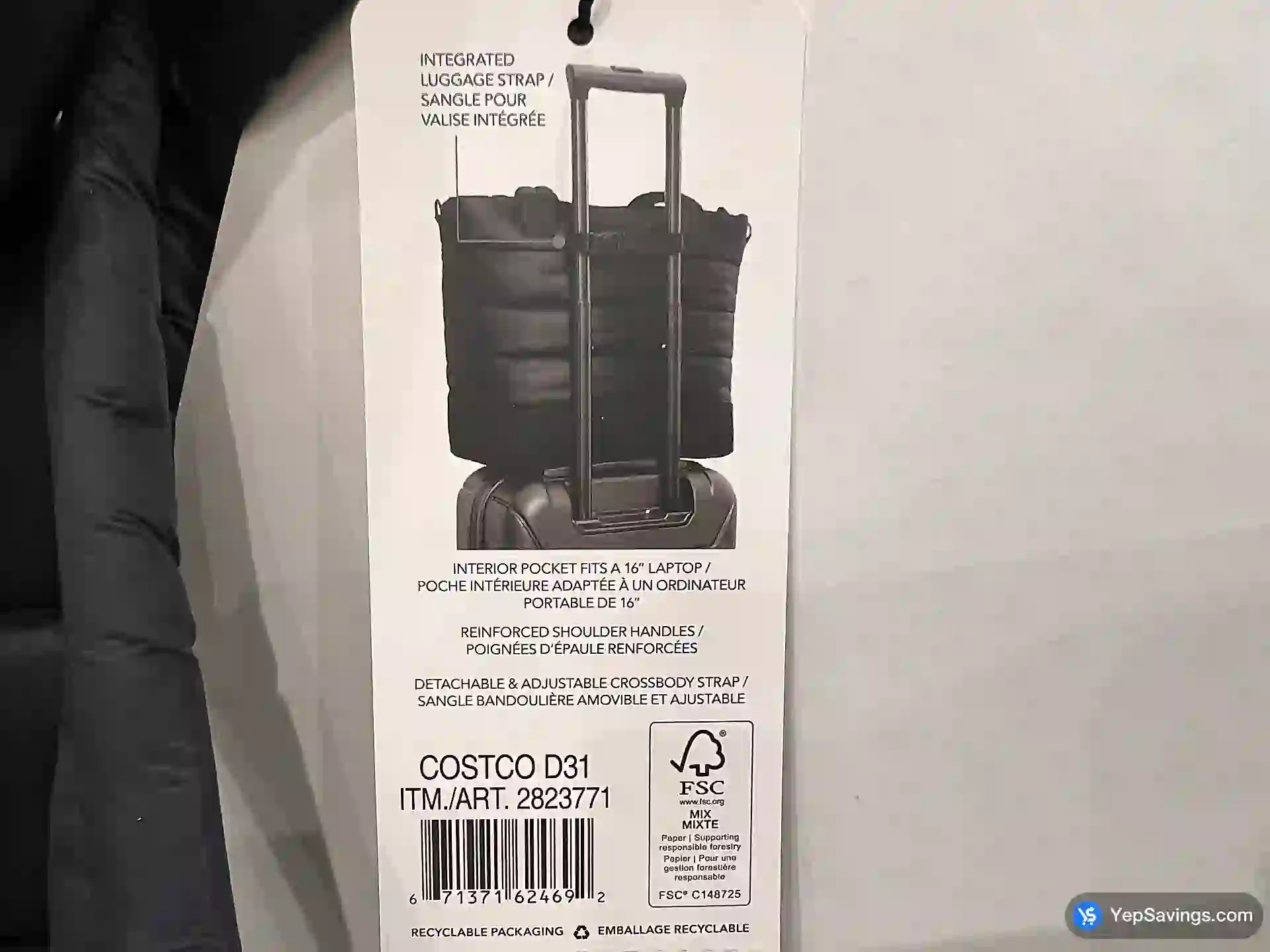 Costco LOLË PUFFER TOTE BAG ONE SIZE - Canada (ITM 2823771)