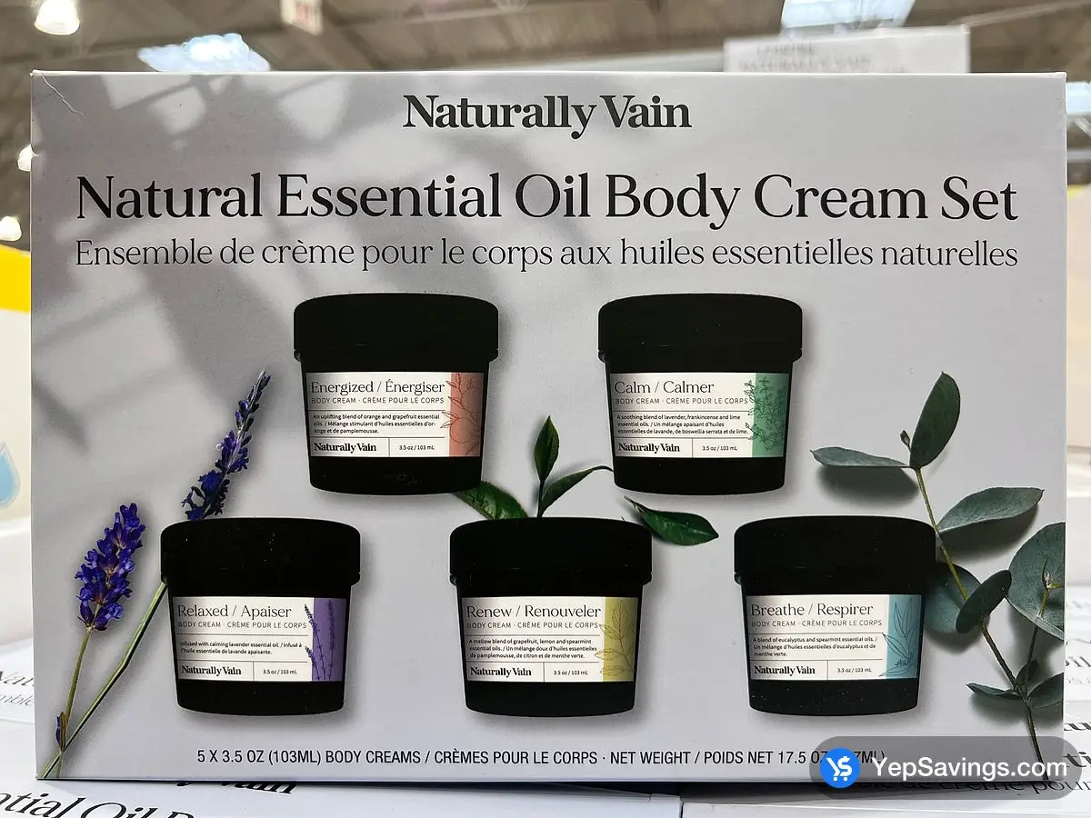 Costco NATURALLY VAIN ESSENTIAL OIL CREAM 5 x 70g - Canada (ITM 1739784)