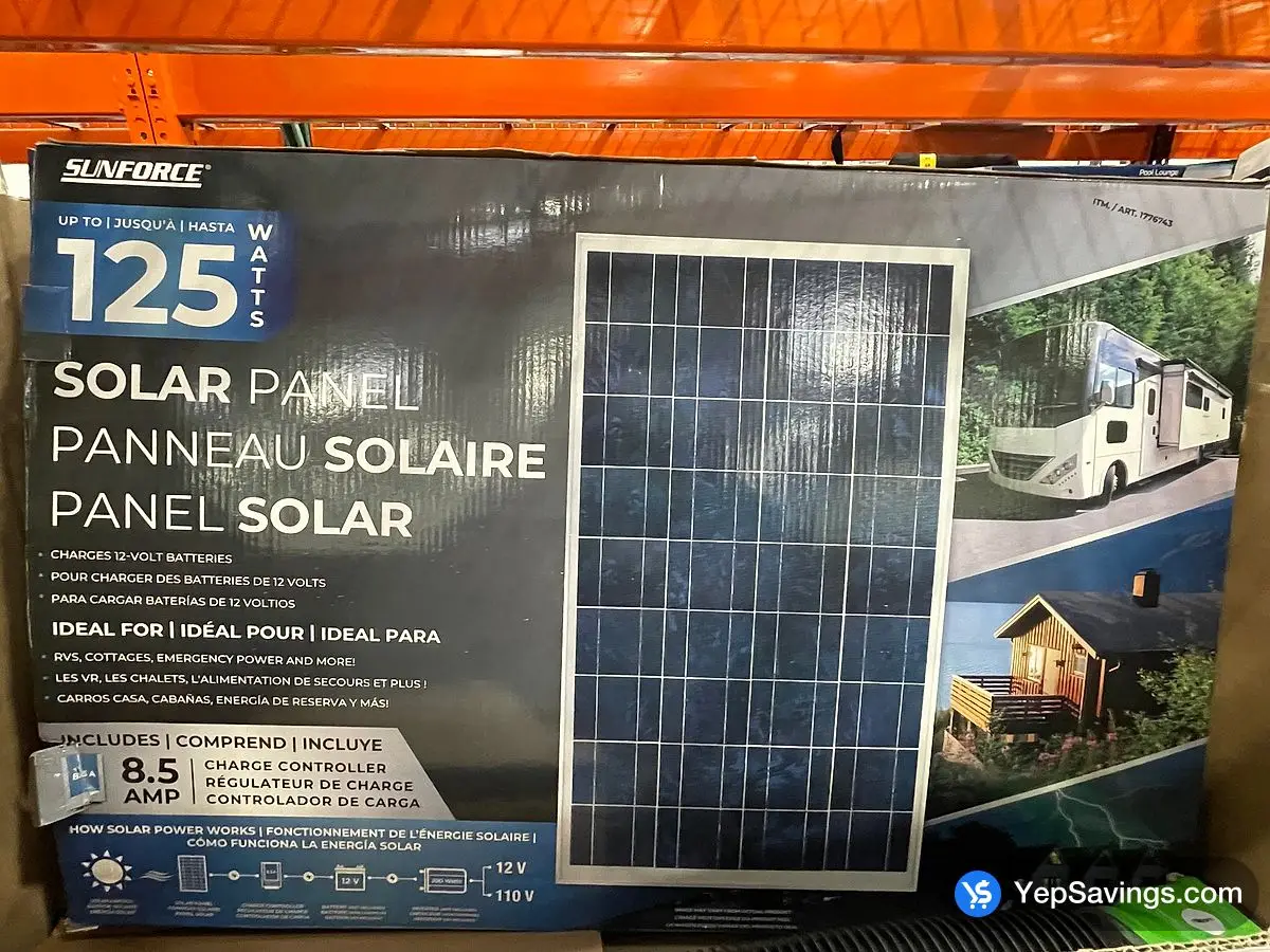 Costco SUNFORCE SOLAR PANEL KIT 125W - Canada (ITM 1776743)
