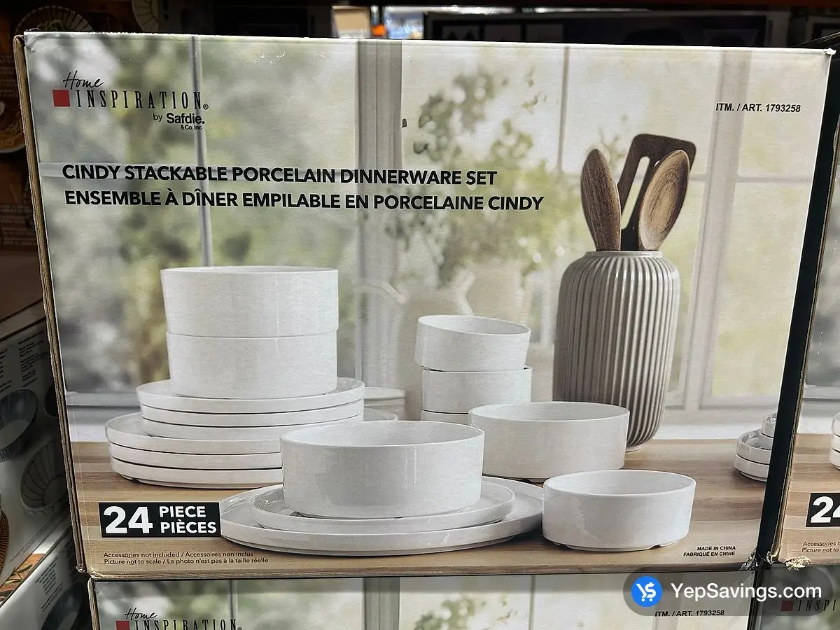 Costco SAFDIE CINDY PORCELAIN DINNERWARE 24 PIECES - Canada (ITM 1793258)