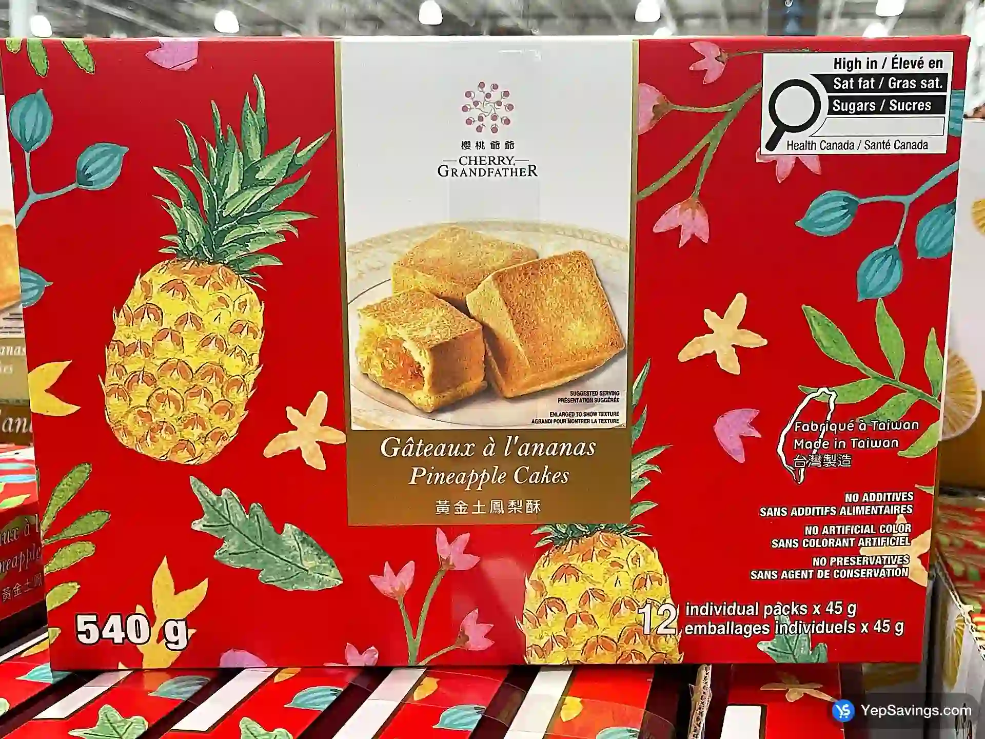 CHERRY GRANDFATHER PINEAPPLE CAKES 12 x 45 g - Costco Canada