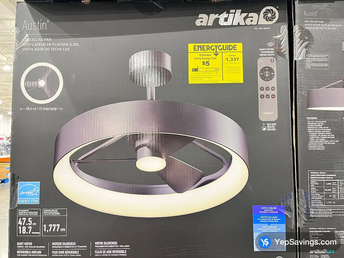Costco ARTIKA AUSTIN CEILING FAN WHITH LIGHT - Canada (ITM 1806207)
