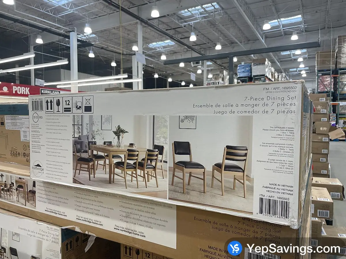 Costco NORTHRIDGE HOME 7PC DINING ROOM SET 4 BOXES - Canada (ITM 1695503)