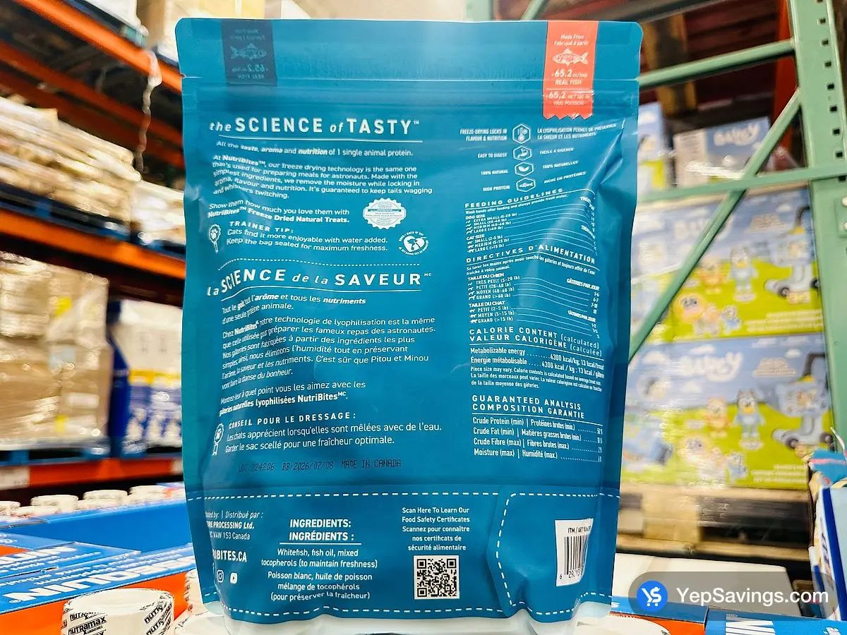 Costco NUTRI BITES FREEZE DRIED WHITEFISH 520 g - Canada (ITM 1836397)