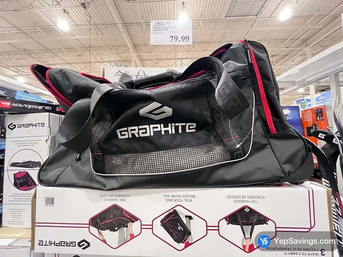 Costco GRAPHITE WHEELED DUFFLE HOCKEY BAG - Canada (ITM 1802133)