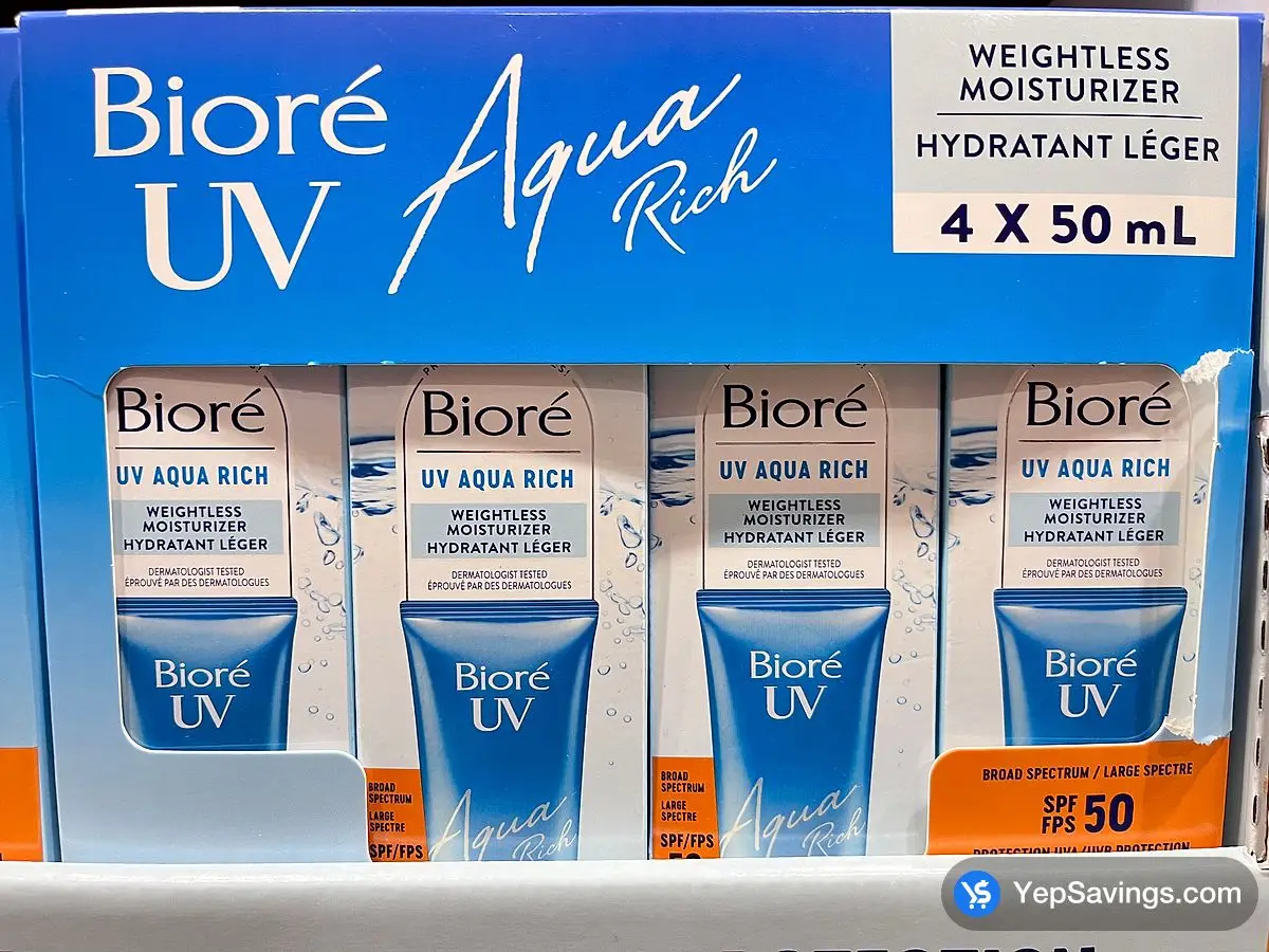 Costco BIORÉ UV AQUA RICH SPF 50 4 x 50 mL - Canada (ITM 1774532)