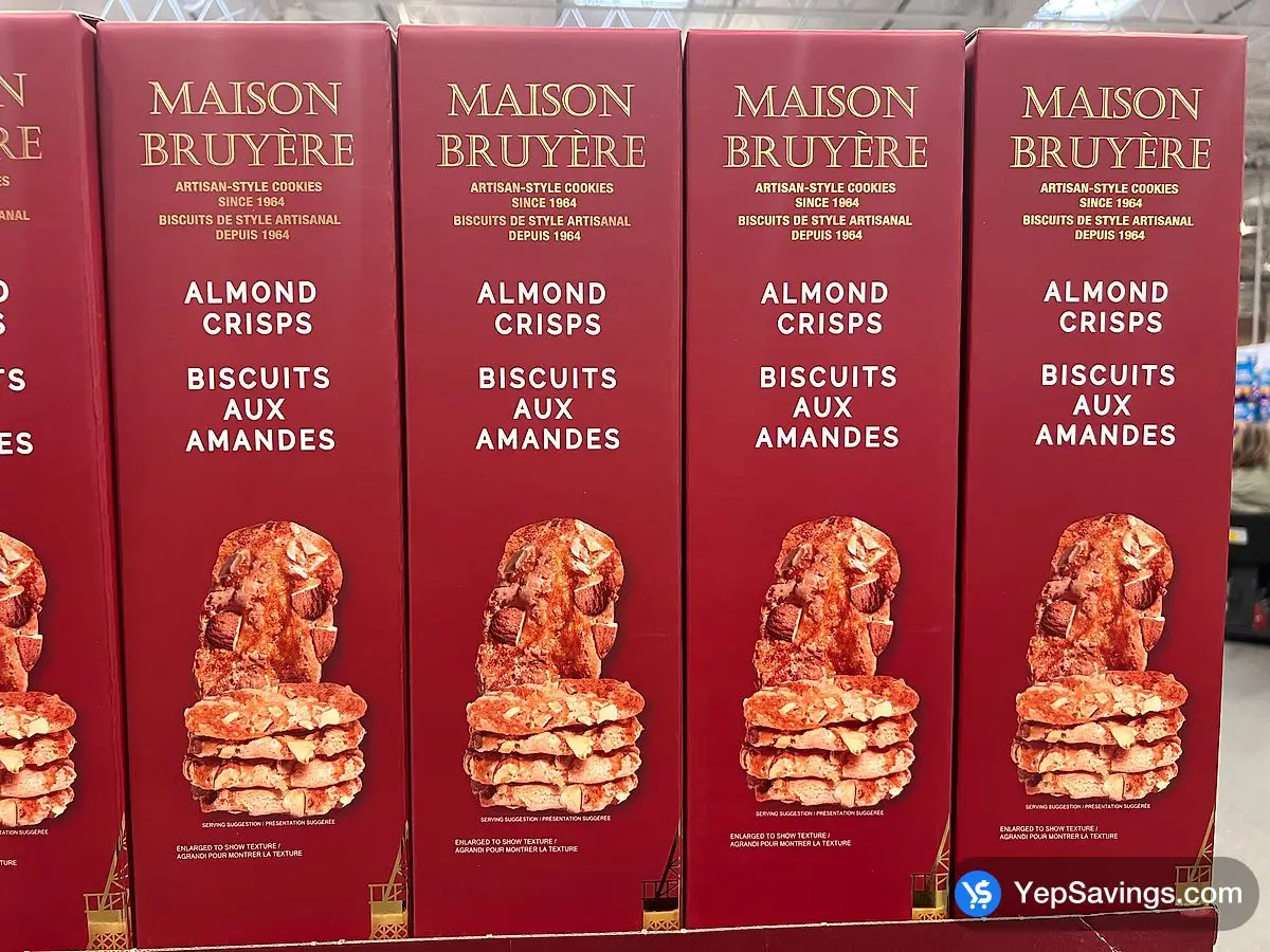 Costco MAISON BRUYERE ALMOND CRISPS 360 g - Canada (ITM 1834311)