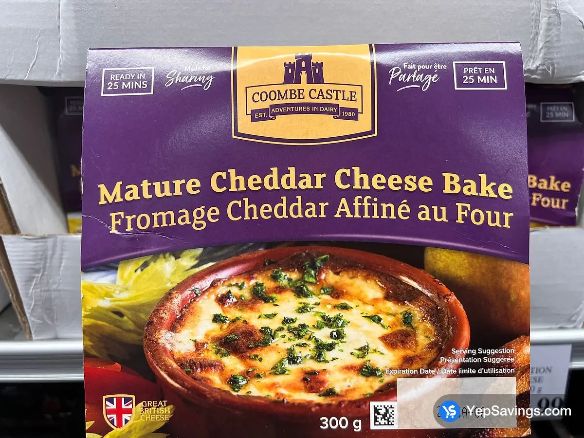 Costco COOMBE CASTLE CHEDDAR CHEESE BAKE 300 g - Canada (ITM 1840811)