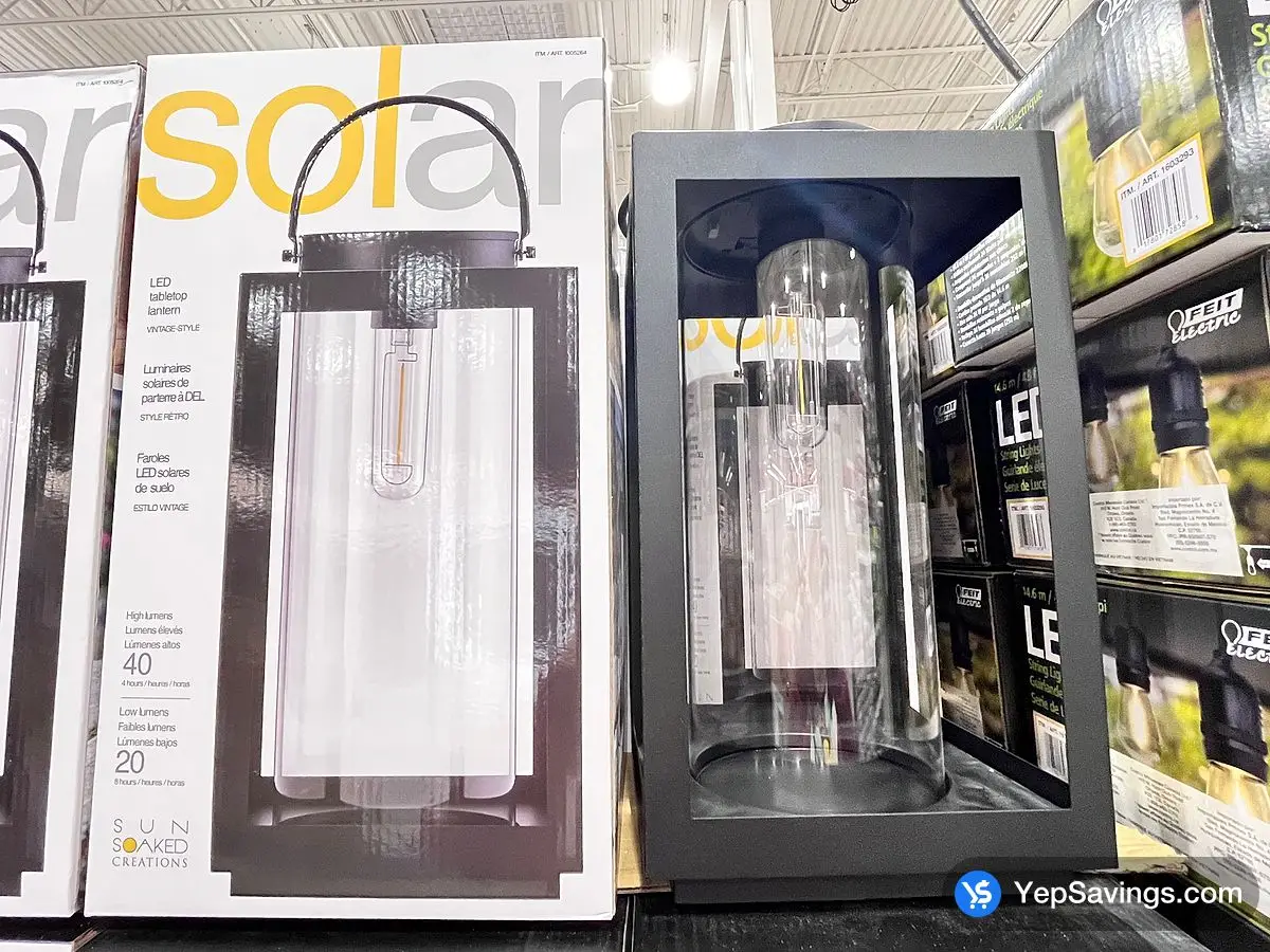 Costco GTX BRANDS SOLAR TABLE LANTERN 40-20 LUMENS - Canada (ITM 1005264)