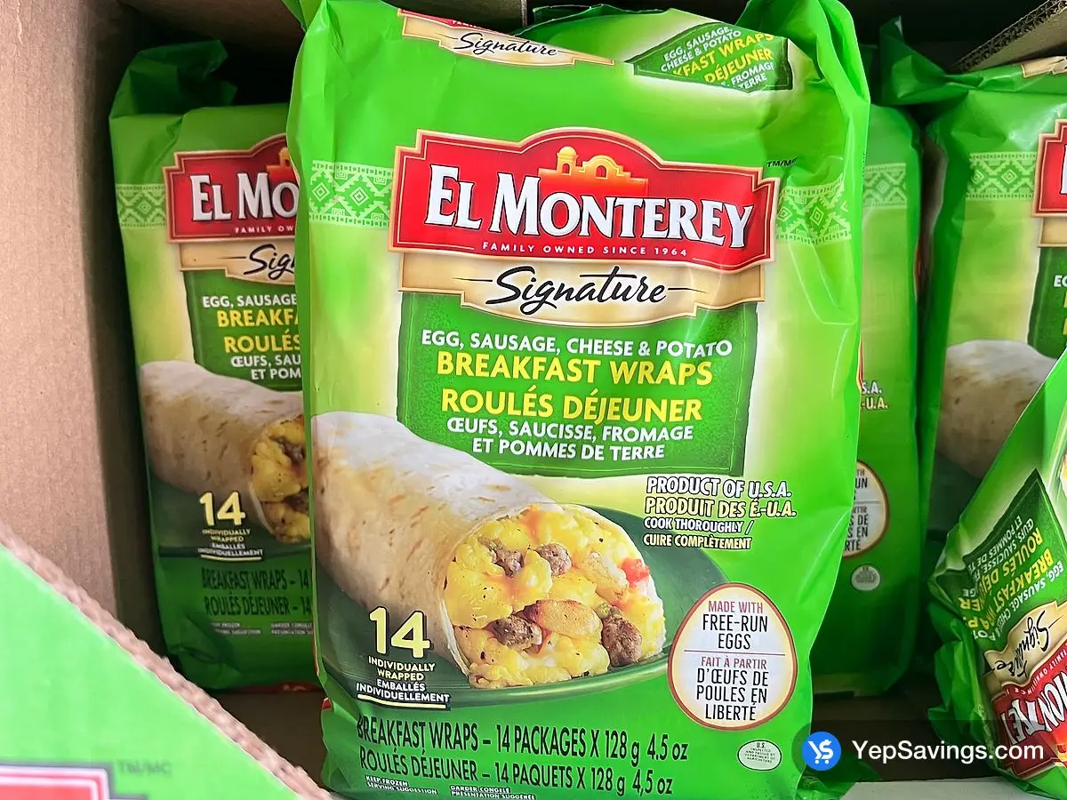 Costco EL MONTEREY BREAKFAST WRAPS 14 x 128 g - Canada (ITM 1226702)