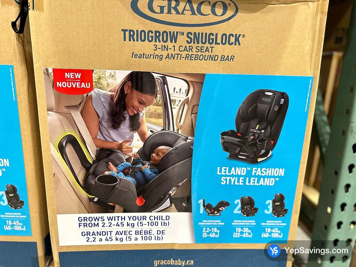 GRACO TRIOGROW 3 IN 1 CAR SEAT LELAND at Costco Brant St Burlington