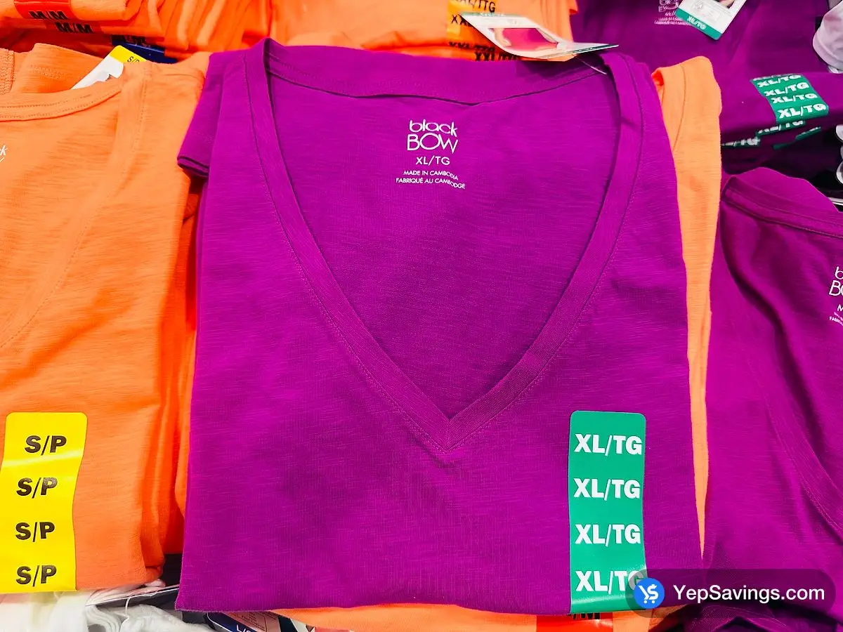 Costco BLACK BOW V - NECK T - SHIRT LADIES SIZES S - XXL - Canada (ITM 5092000)