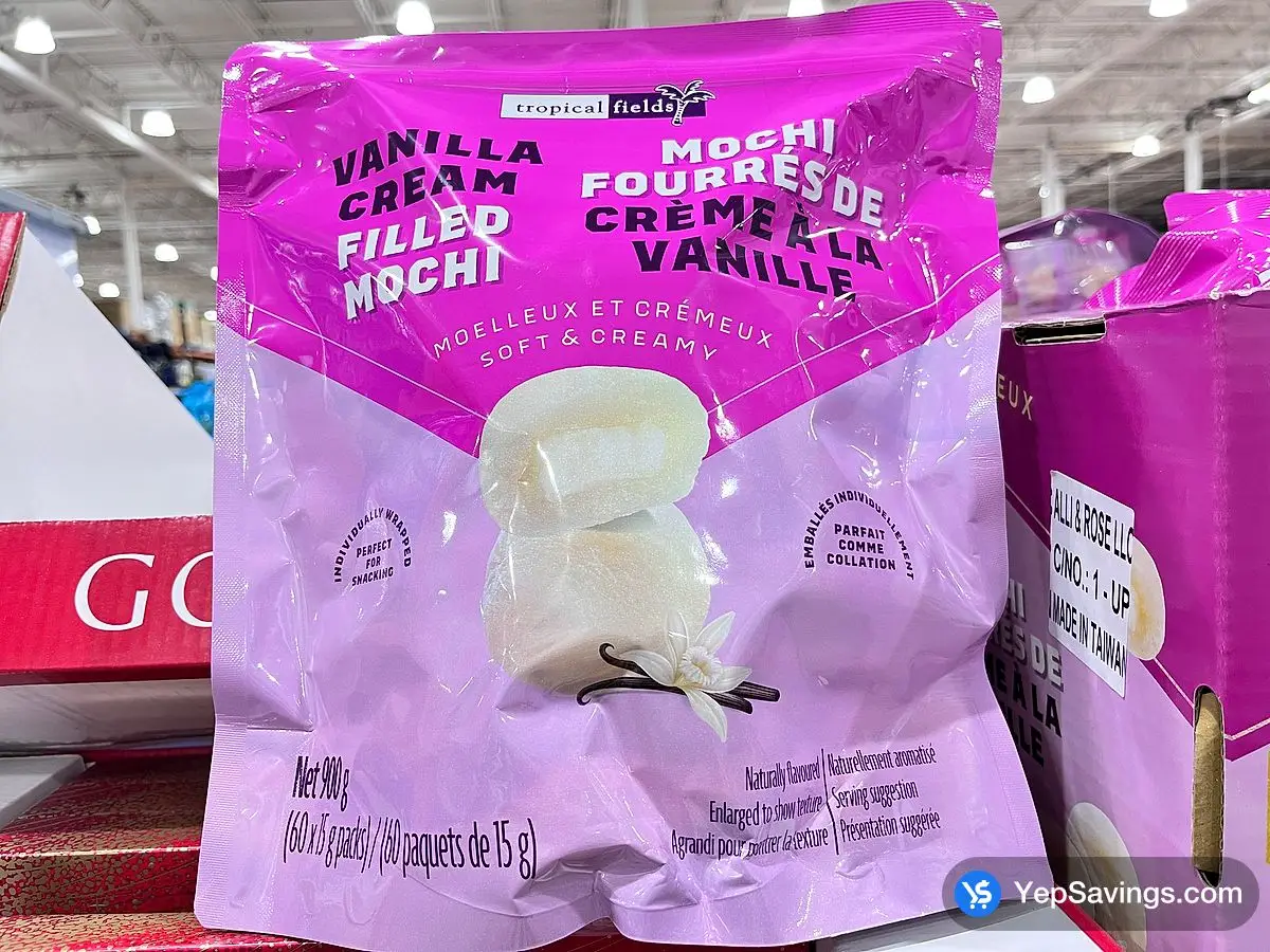 Costco TROPICAL FIELDS VANILLA CREAM MOCHI 900 g - Canada (ITM 1863011)