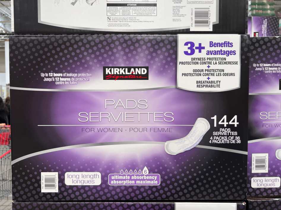 Kirkland Signature Pads for Women, 4-pack of 36