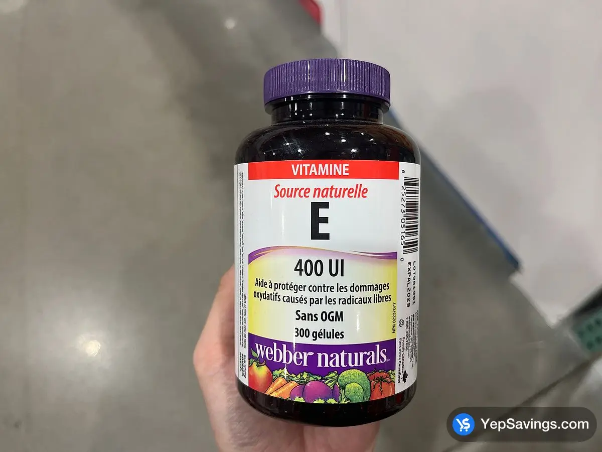 Costco WEBBER NATURALS VITAMIN E NATURAL 400 IU 300 SOFTGELS - Canada (ITM 701294)