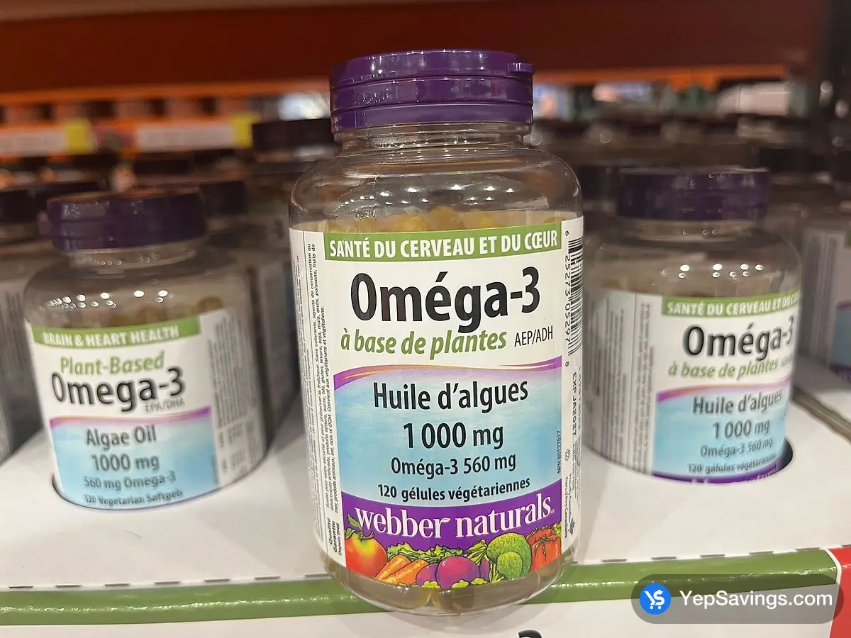 Costco WEBBER NATURALS ALGAE OMEGA 3 120 SOFTGELS - Canada (ITM 2336987)
