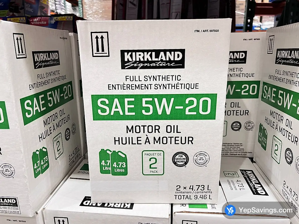 Costco KIRKLAND SIGNATURE SYNTHETIC OIL 5W20 4.73L PACK OF 2 - Canada (ITM 997920)