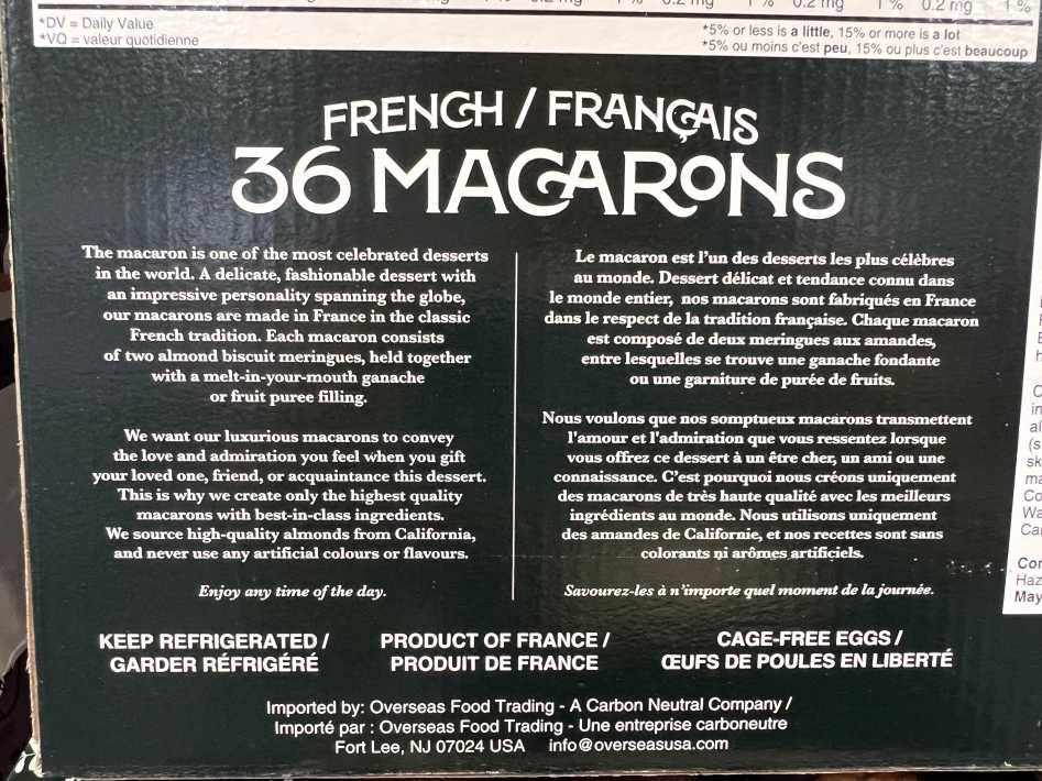 Costco LE CHIC PATISSIER FRENCH MACARONS 36 count 460 g - Canada (ITM 1647503)