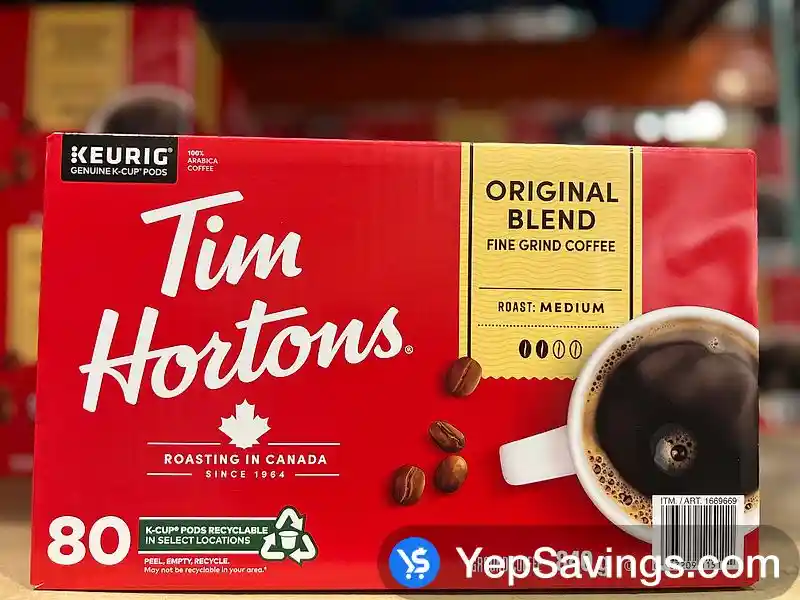 TIM HORTONS ORIGINAL BLEND K-CUPS 80 COUNT ITM 1669669 at Costco