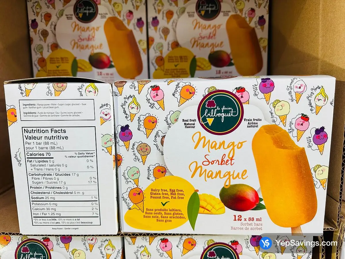 BILBOQUET MANGO SORBET BARS 12 x 88 ml ITM 1661288 at Costco