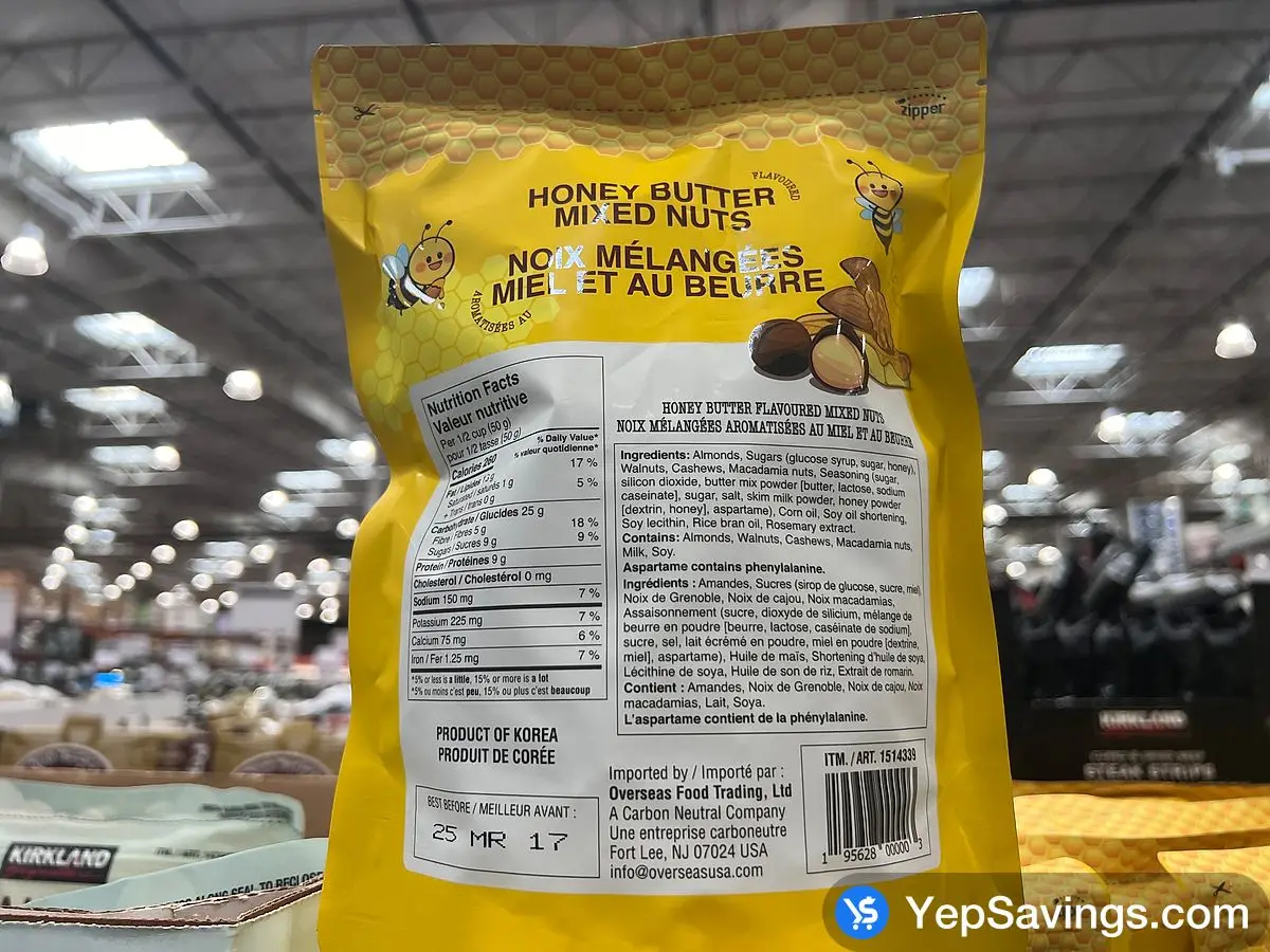 Costco RAKUICHI HONEY BUTTER MIXED NUT 500 g - Canada (ITM 1514339)