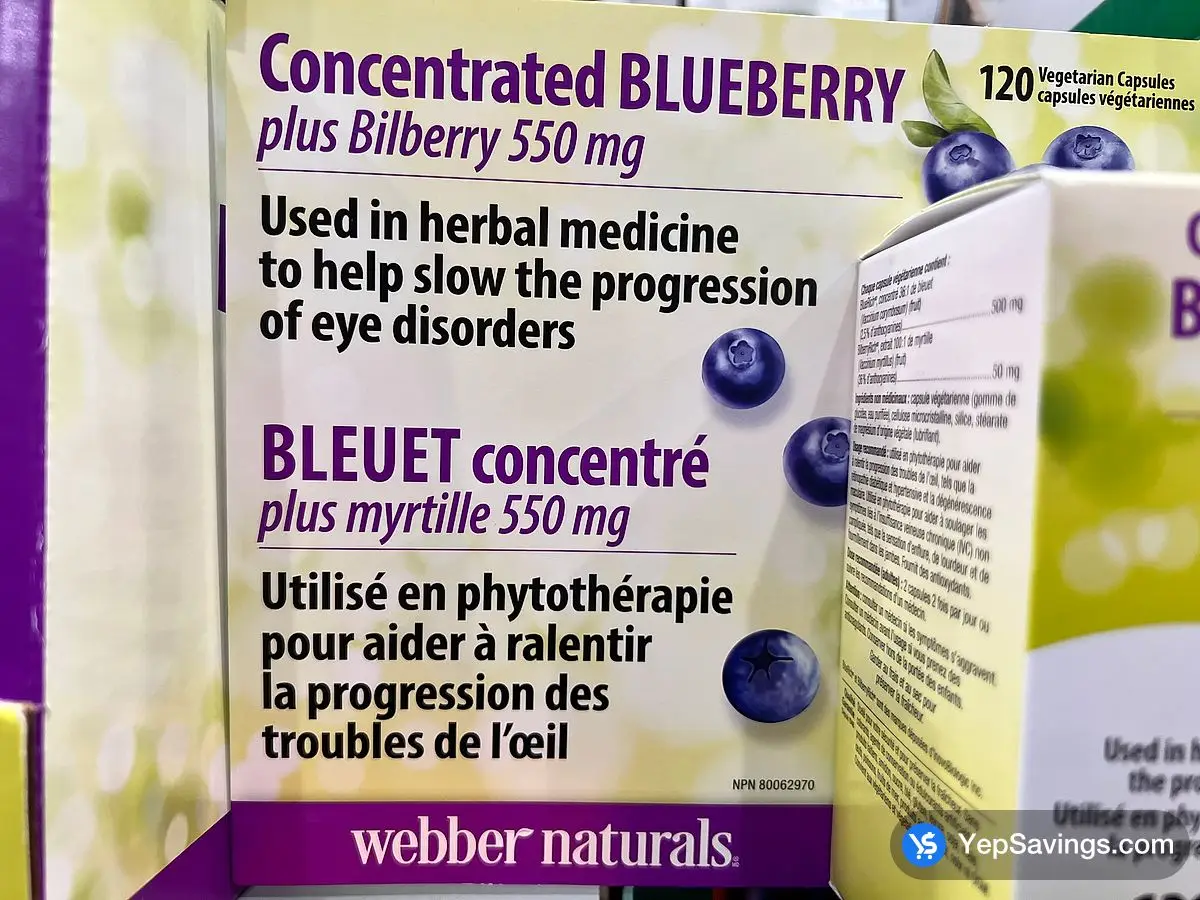 WEBBER BLUEBERRY PLUS WITH BILLBERRY 120 VEGETARIAN CAPS ITM 3244660 at Costco