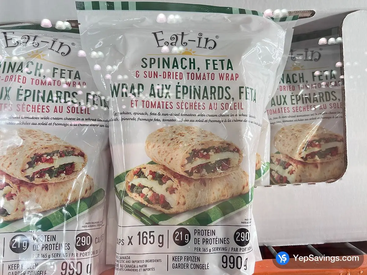 Costco EGG WHITE WRAPS SPINACH AND FETA 6 x 165 g - Canada (ITM 1813286)