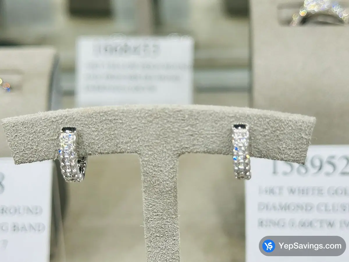 14KT WHITE GOLD ROUND DIAMOND HOOP EARRINGS 0.30CTW IVS2 ITM 1850550 at Costco