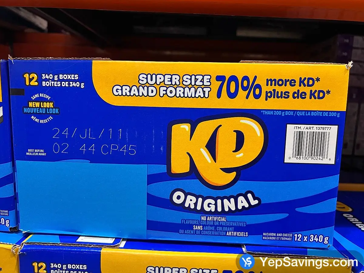 Costco KRAFT DINNER MACARONI AND CHEESE 12 x 340 g - Canada (ITM 1379777)