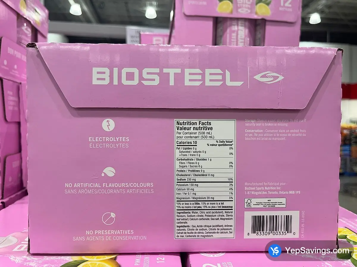 BIOSTEEL PINK LEMONADE 12 x 500 mL ITM 1816174 at Costco