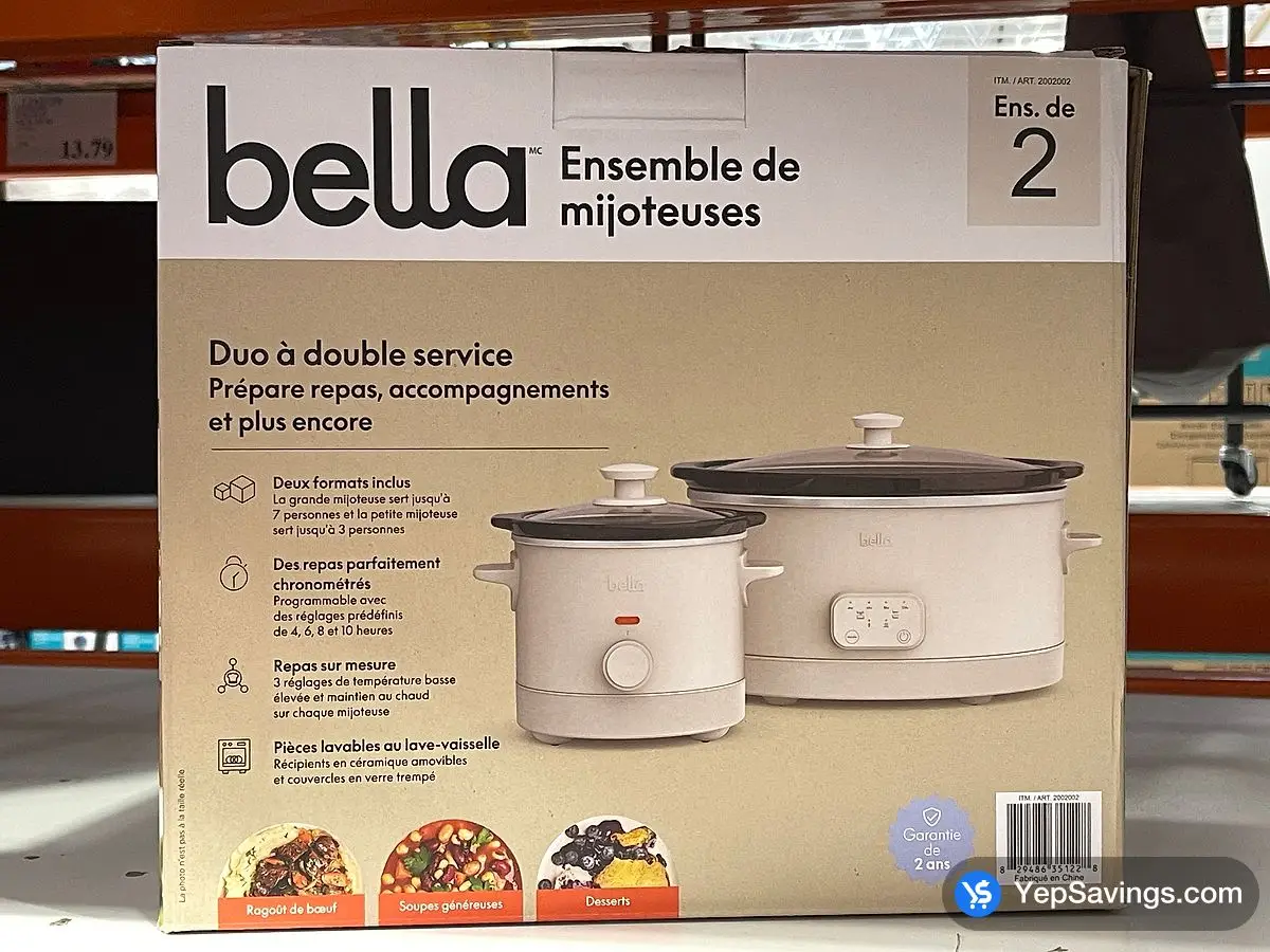 Costco BELLA SLOW COOKERS 6QT & - Canada (ITM 2002002)
