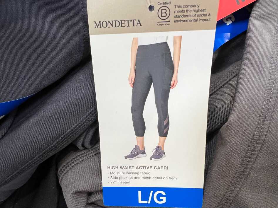 MONDETTA MESH CAPRI LADIES SIZES S XXL at Costco South Saskatoon