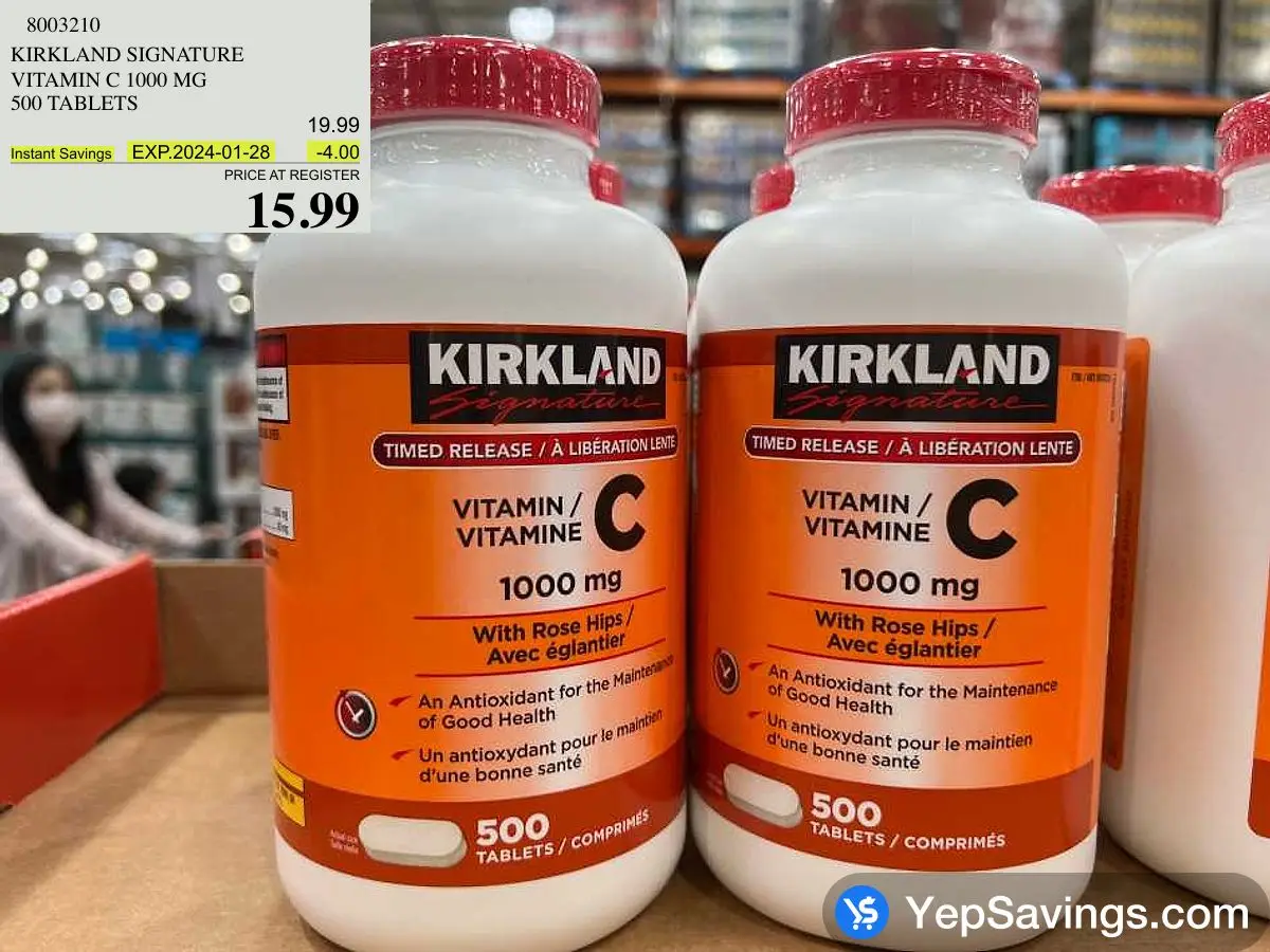 Kirkland Signature Vitamin C 1000 mg., 500 Tablets (2 Pack)