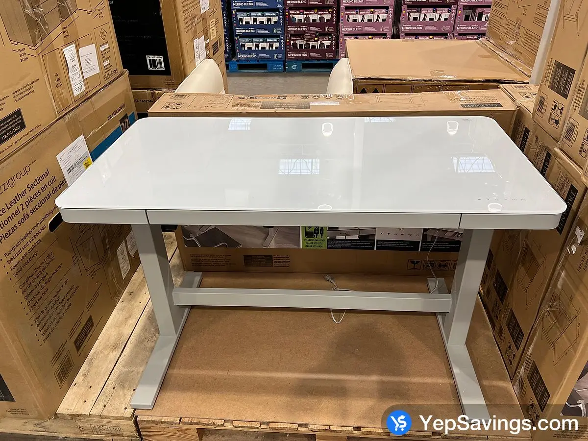 TRESANTI GELLER ADJUSTABLE HEIGHT DESK WHITE ITM 1646074 at Costco