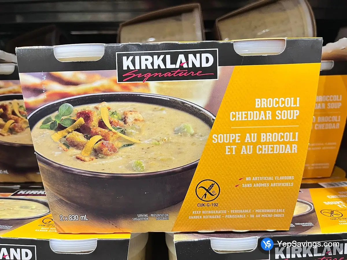 Costco KIRKLAND SIGNATURE BROCCOLI CHEDDAR SOUP 2 x 830 ml - Canada (ITM 615744)