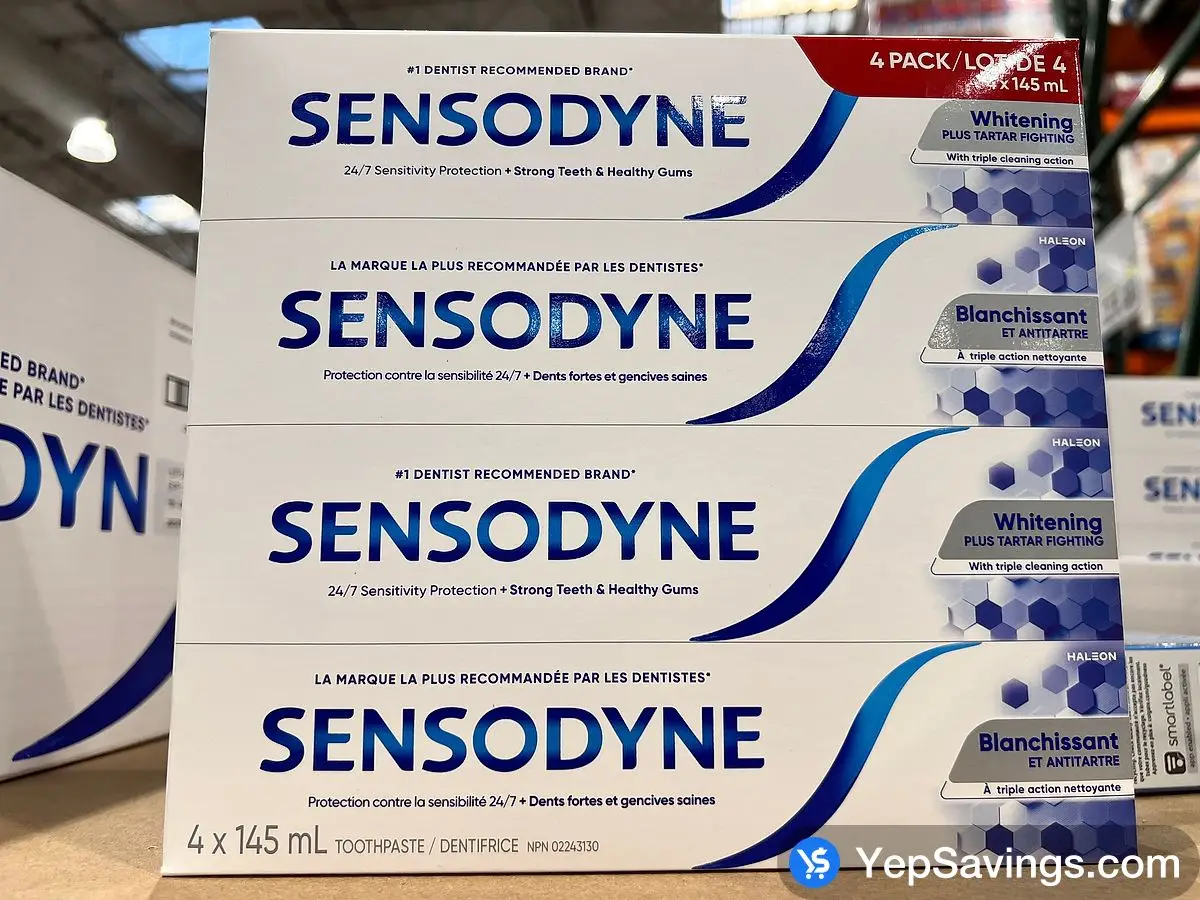 SENSODYNE WHITENING TOOTHPASTE 4 x 145 mL ITM 244860 at Costco