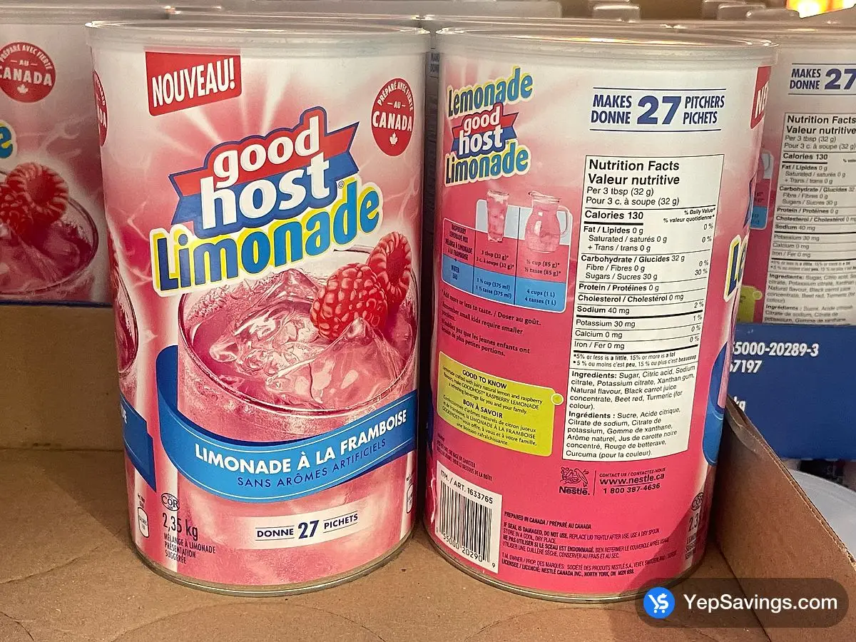 Costco GOODHOST RASPBERRY LEMONADE 2.35 kg - Canada (ITM 1633765)