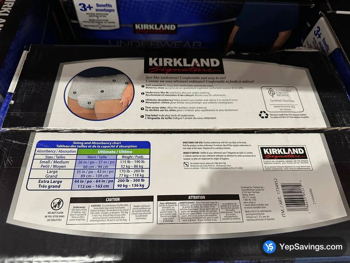 Costco KIRKLAND SIGNATURE UNDERWEAR FOR MEN EXTRA LARGE 84 COUNT - Canada (ITM 1734952)